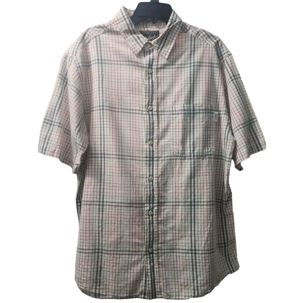 Woolrich Plaid Button Up Short Sleeve Casual Shirt Menswear